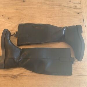 Zara Slip On Riding Tall Boot Black Women’s‎ 39 NWT